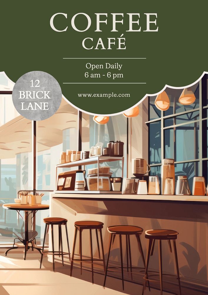 Coffee cafe poster template