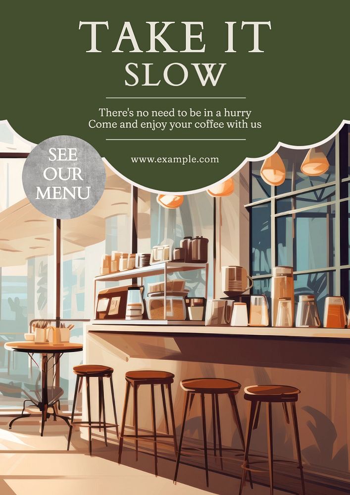 Slow bar poster template