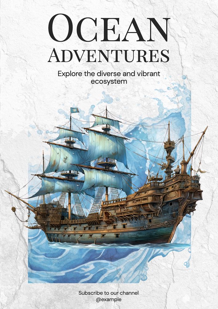 Ocean adventures poster template