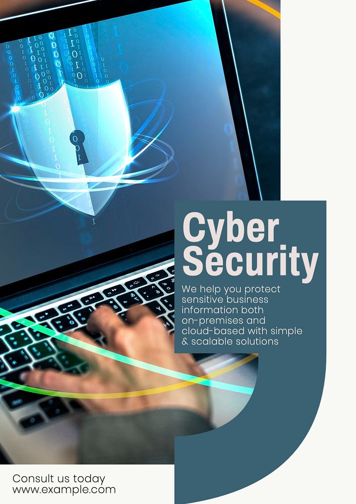 Cyber security poster template