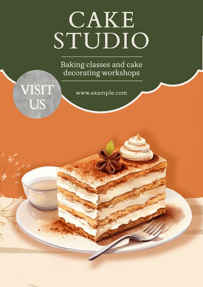 Cake studio poster template