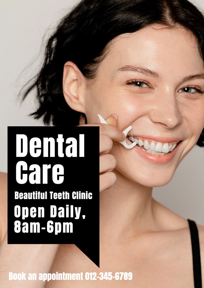 Dental care poster template