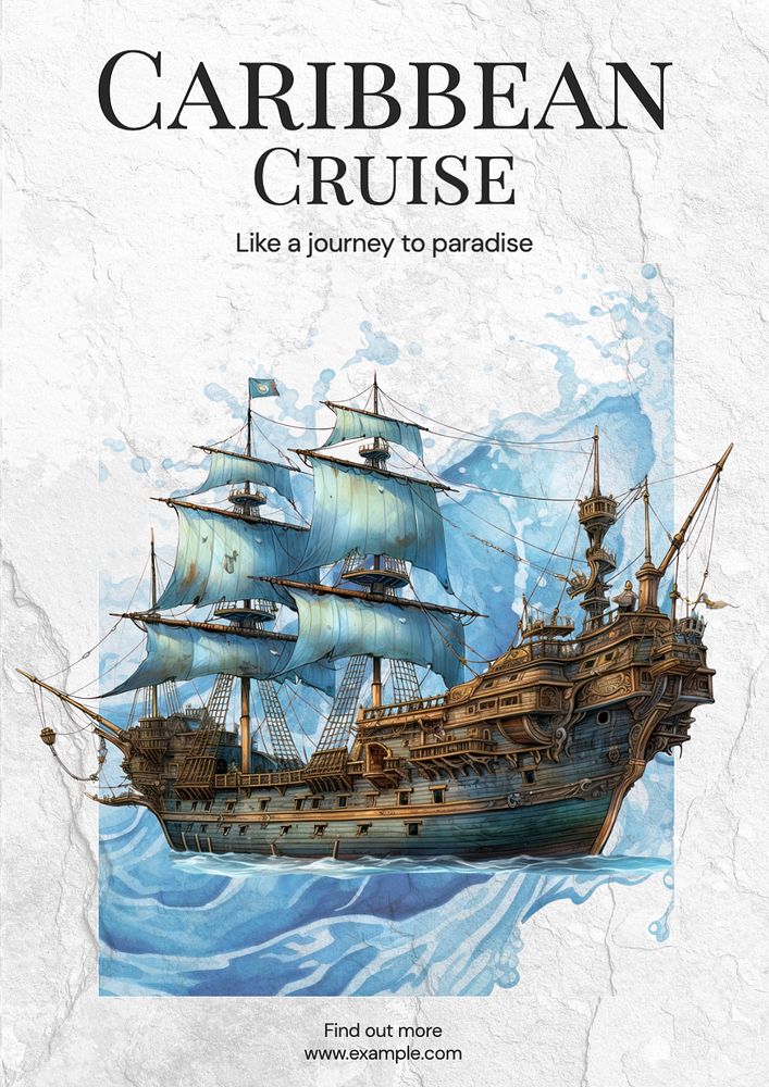 Caribbean cruise poster template