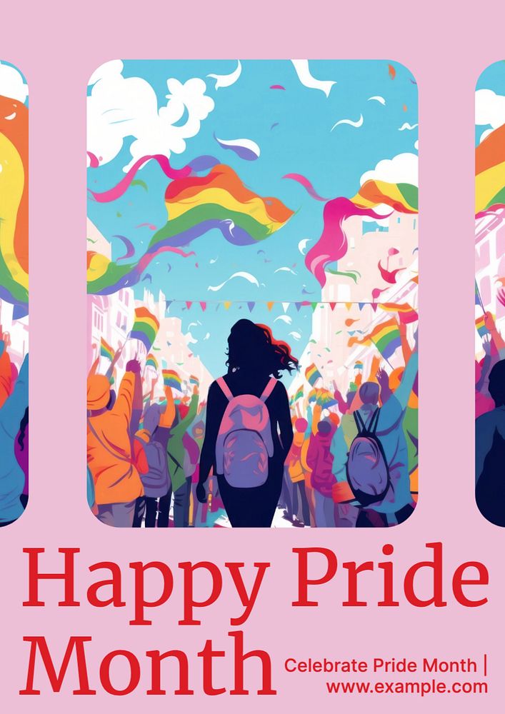 Happy pride month poster template