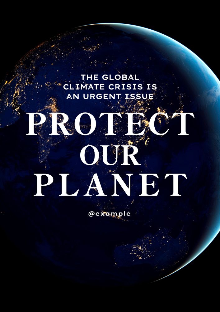 Protect our planet poster template