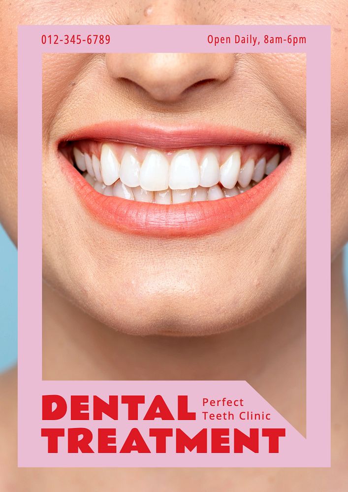 Dental treatment poster template