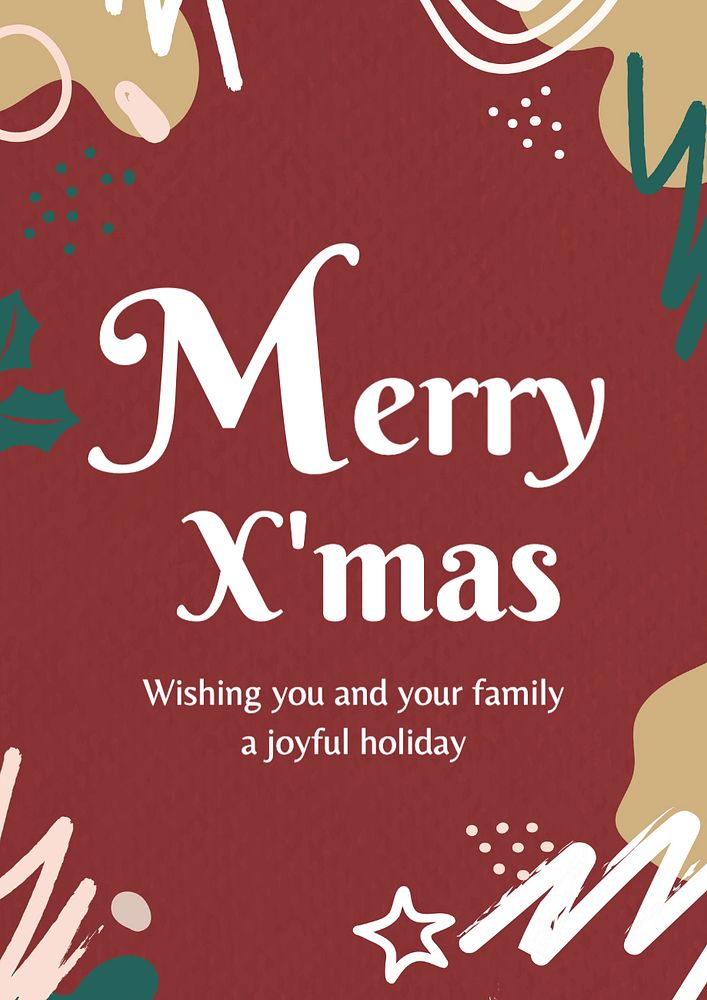 Merry X'mas poster template