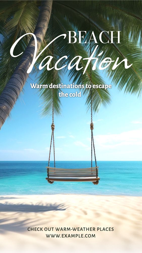 Beach vacation Facebook story template