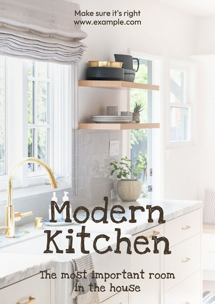 Kitchen design poster template