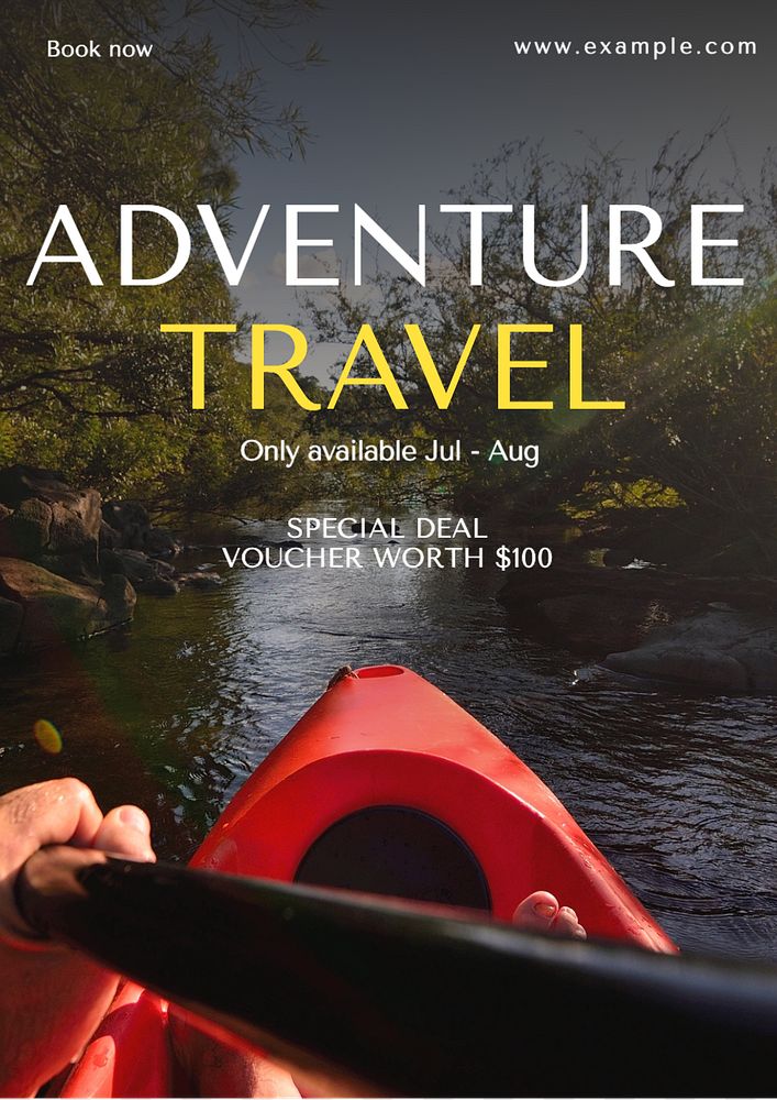 Adventure travel poster template