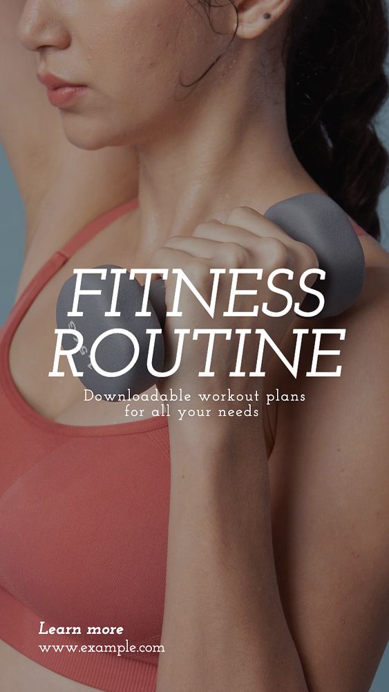 Fitness routine guides Facebook story template