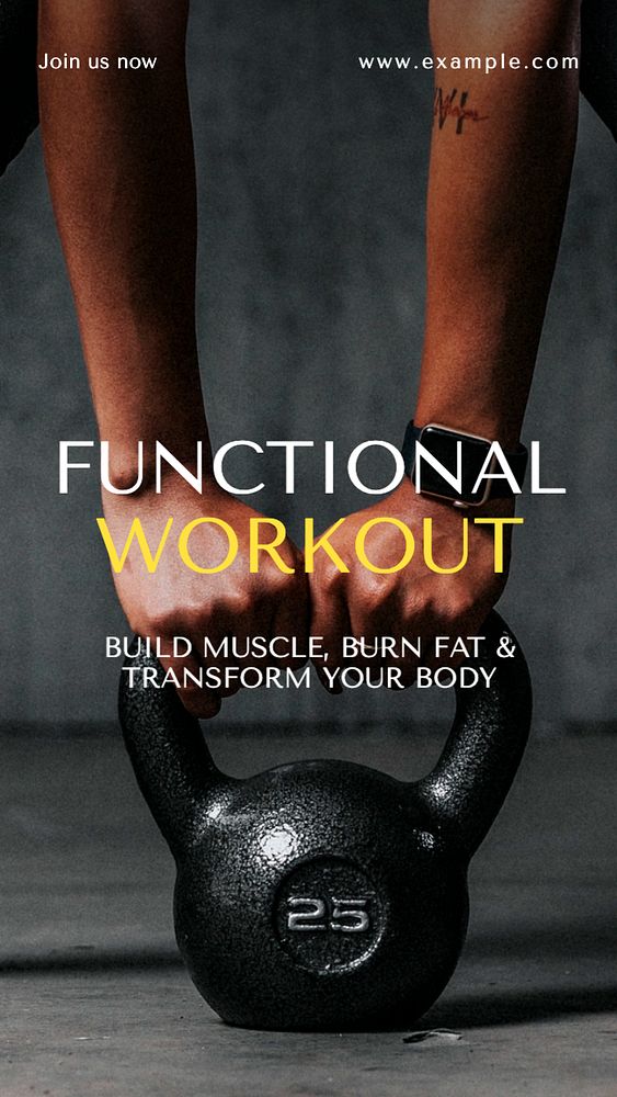 Functional workout Facebook story template