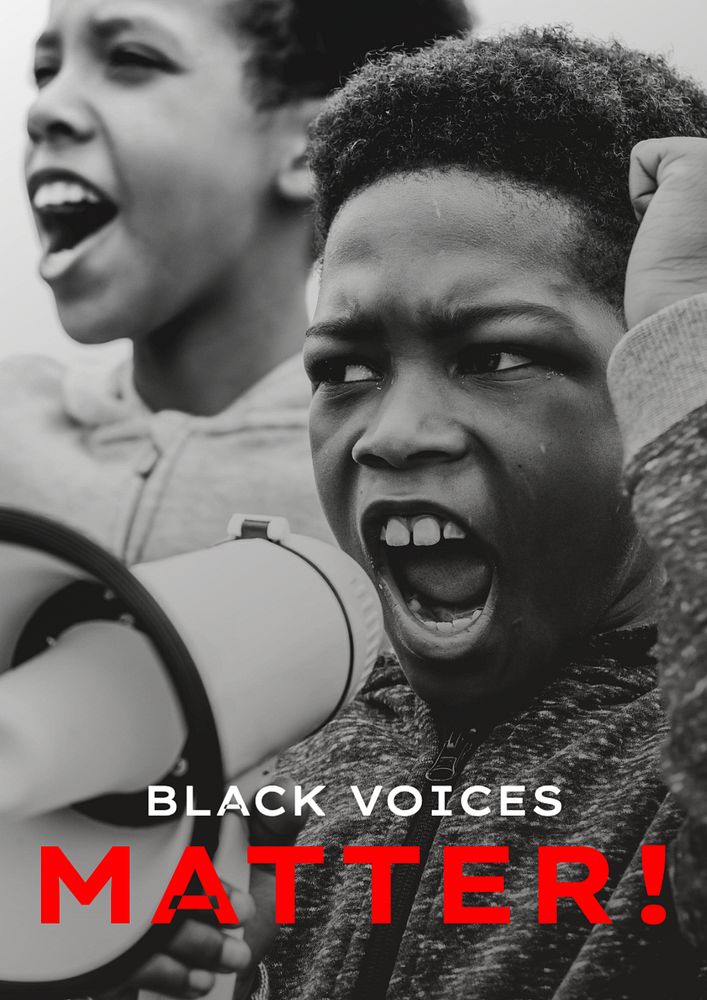 Black voices matter poster template