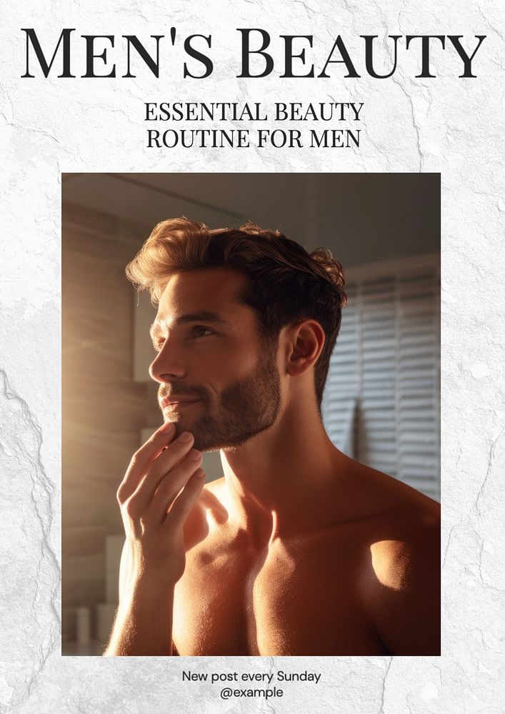 Men's beauty poster template