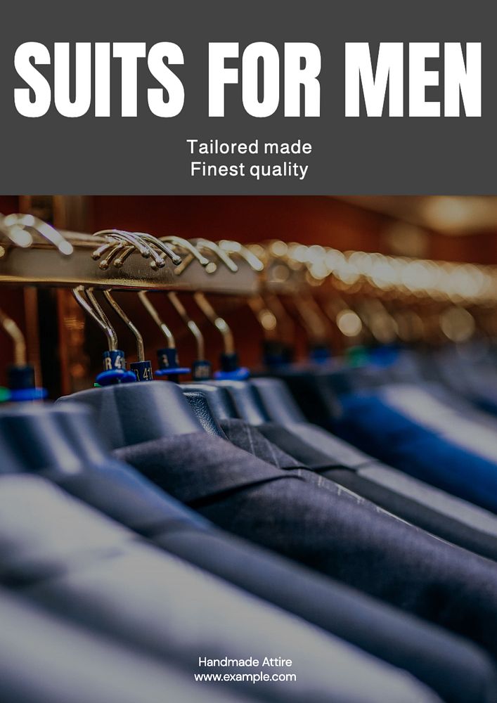 Tailored suits poster template