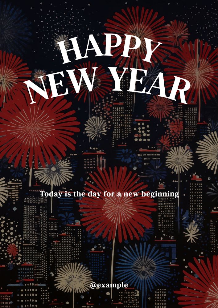 Happy new year poster template