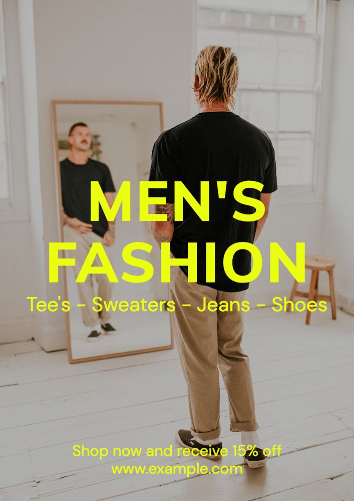 Men's fashion poster template