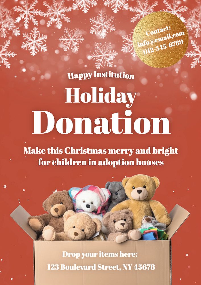 Holiday Donation poster template