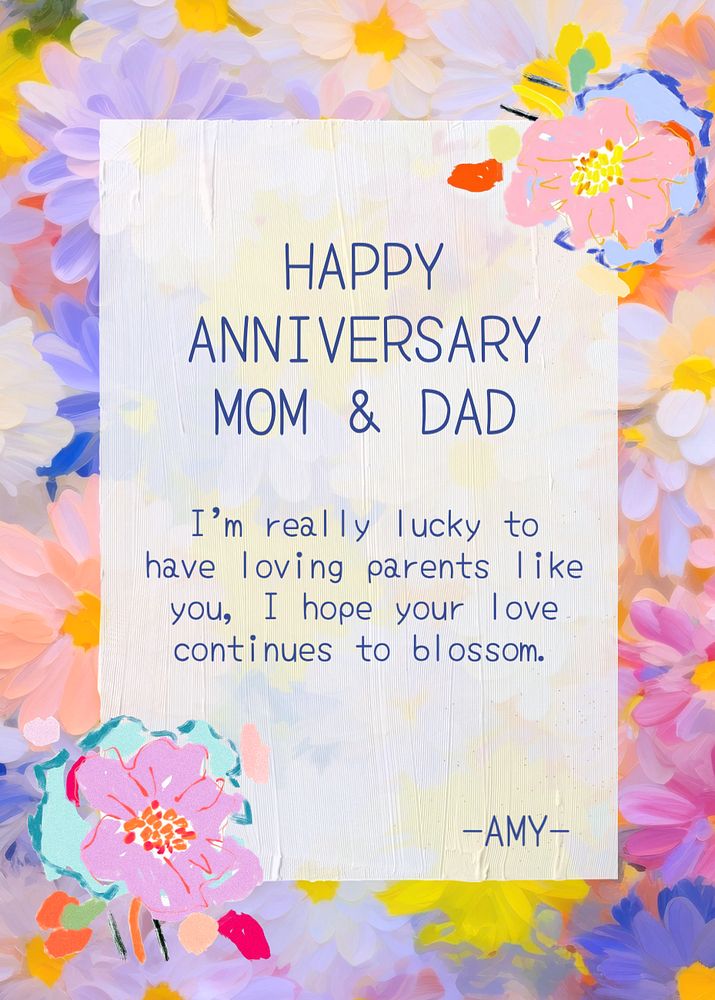 Happy anniversary parents card template