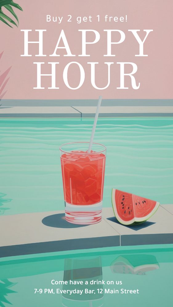 Happy hour Instagram story template