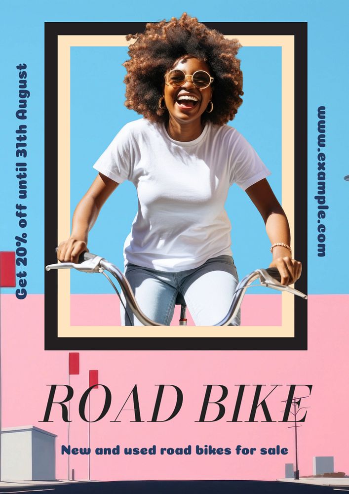 Road bike poster template