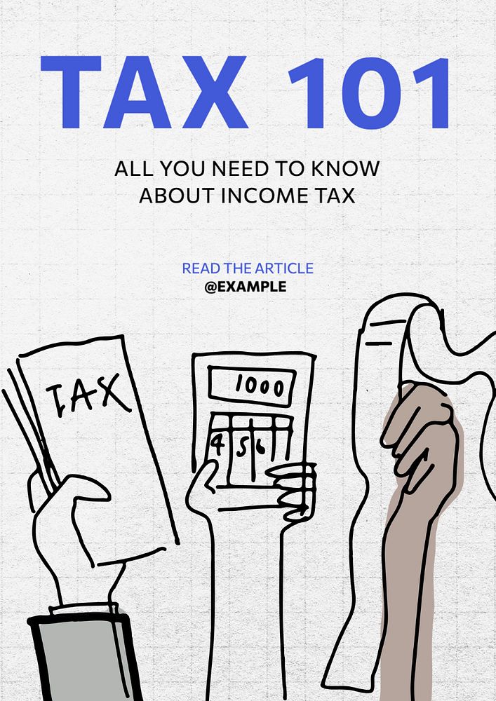 Income tax poster template