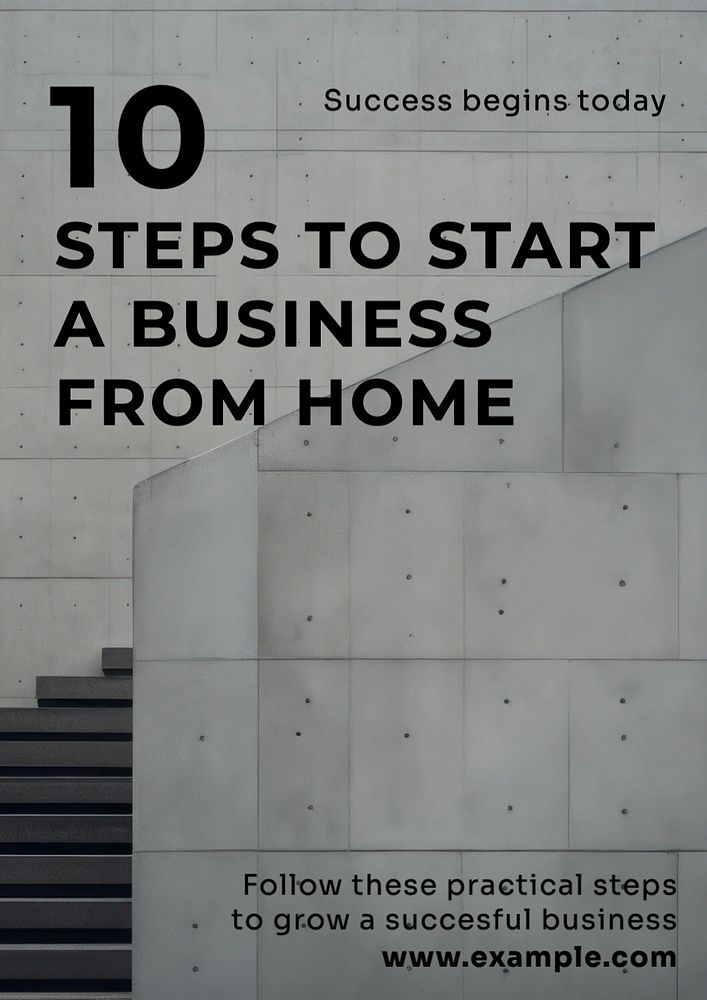 10 steps to start business poster template