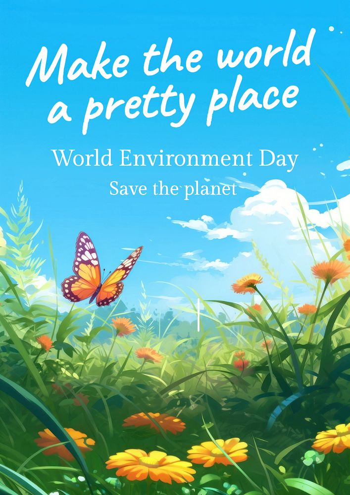 Earth day quote mobile poster template