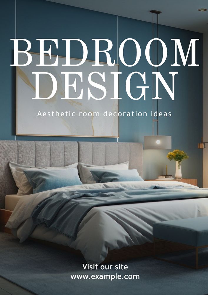 Bedroom design poster template