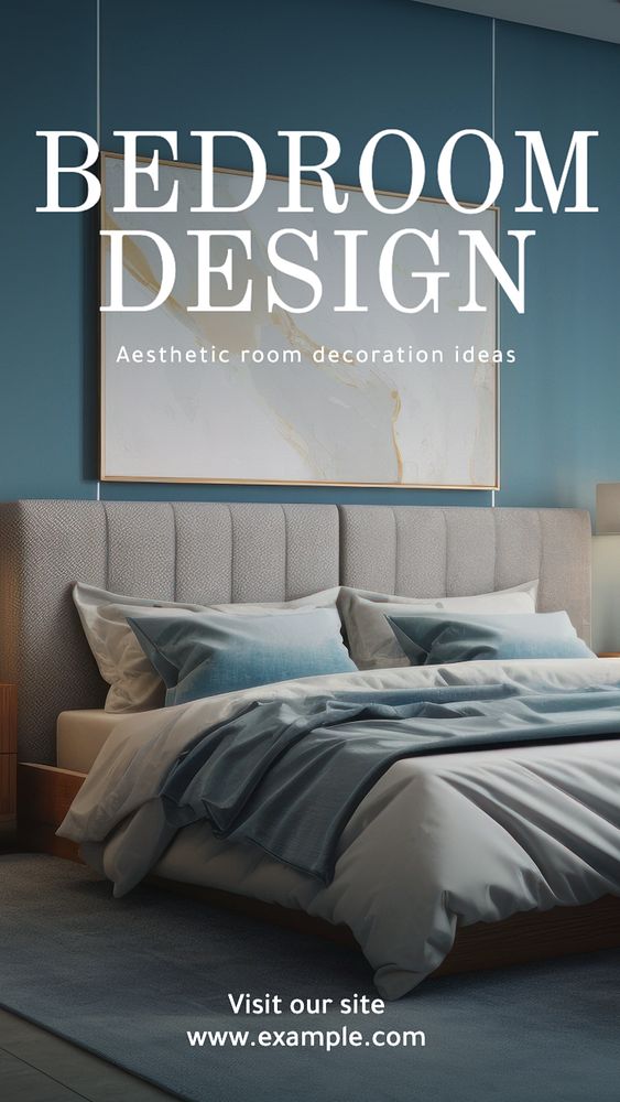 Bedroom design Facebook story template