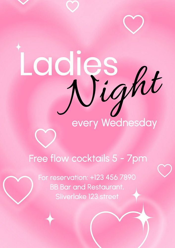 Ladies night poster template