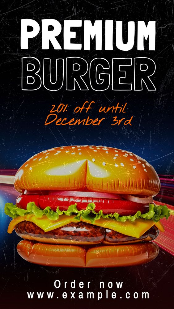 Premium burger Facebook story template