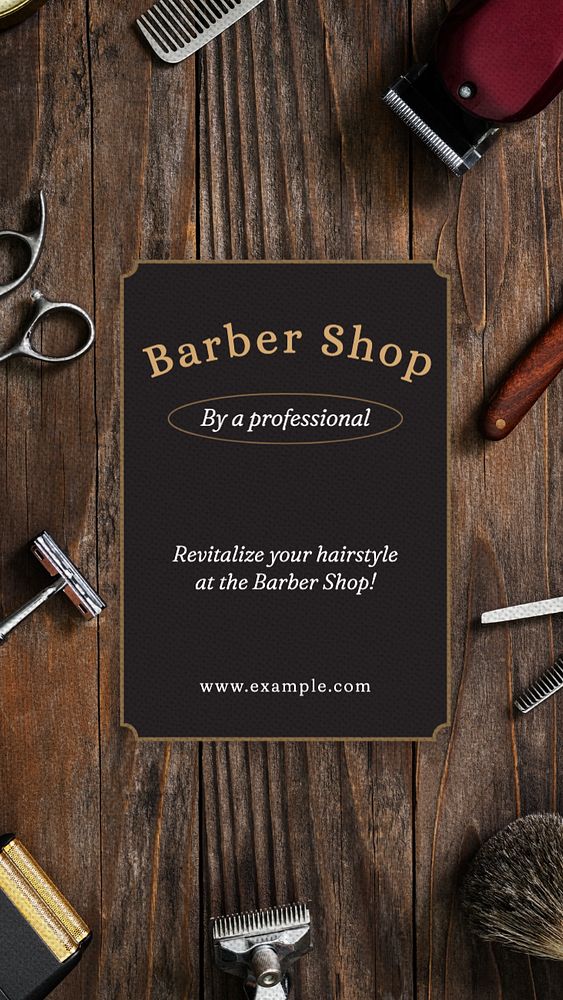 Barber shop Facebook story template