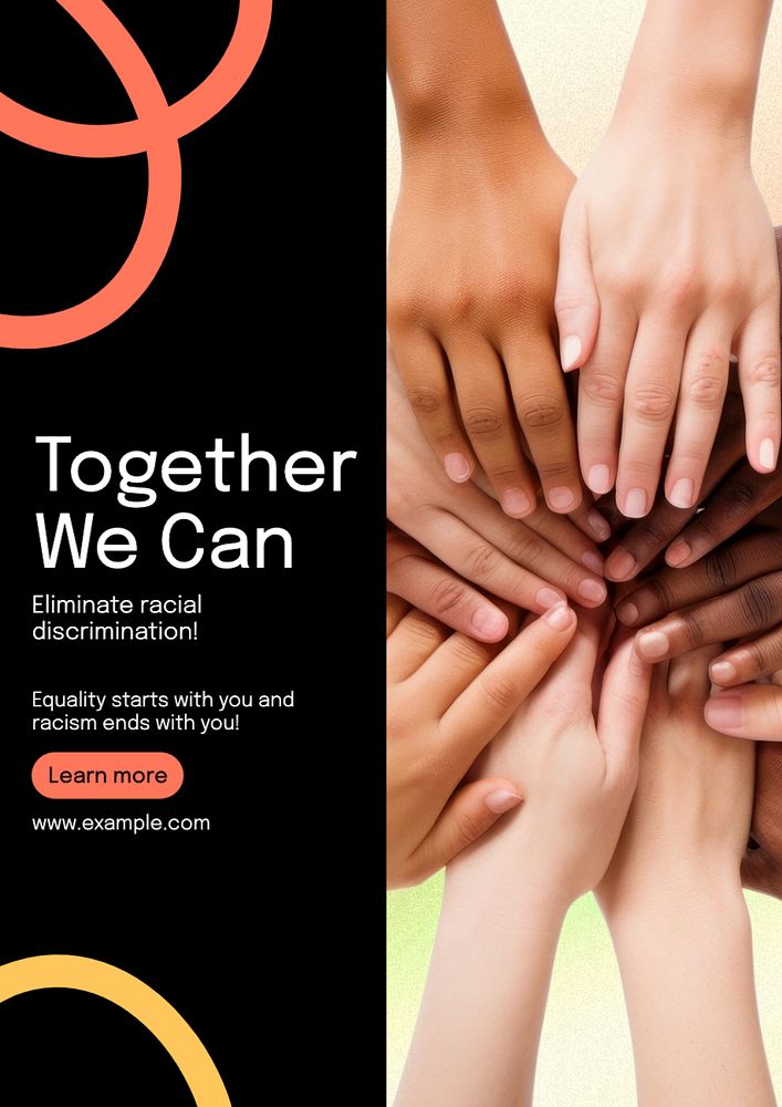 Eliminate racial discrimination poster template