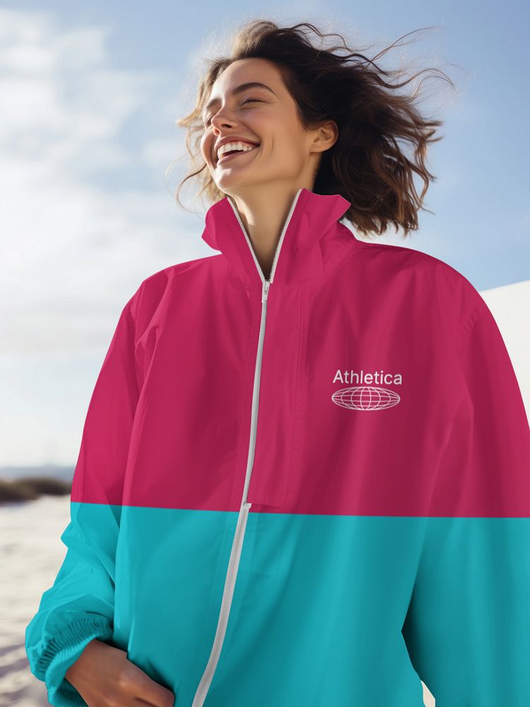 Women's windrunner jacket editable mockup