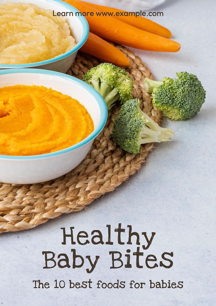 Healthy baby food poster template