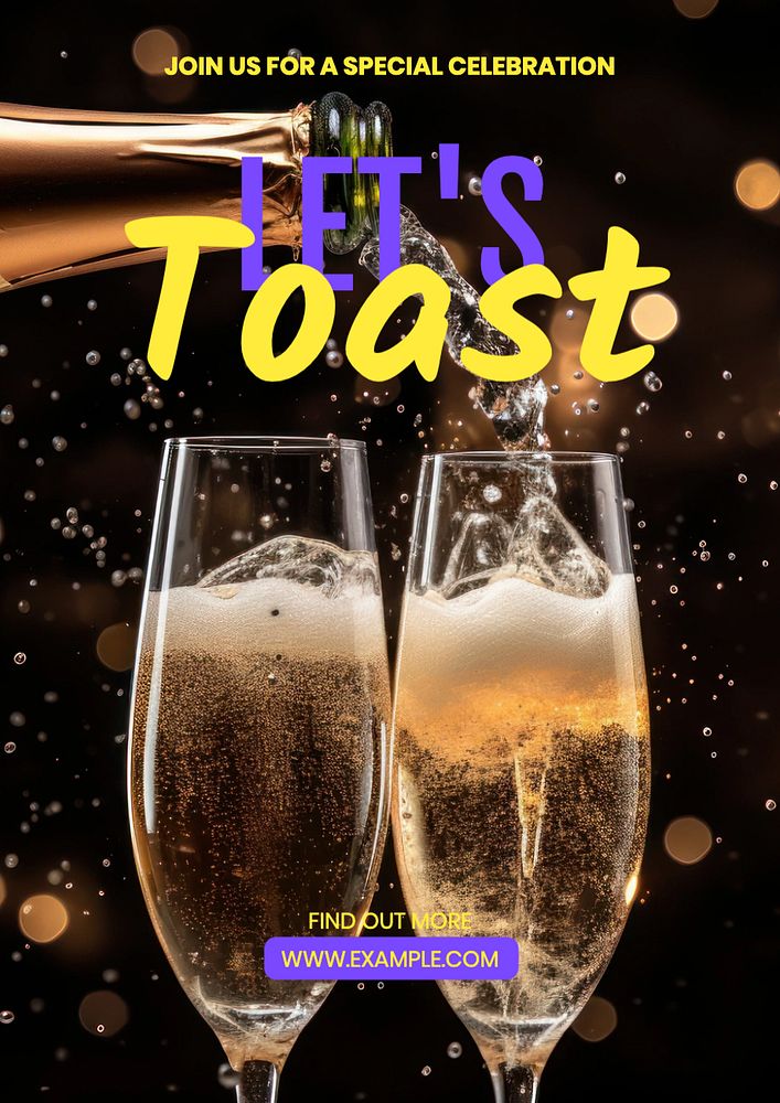 Let's toast poster template