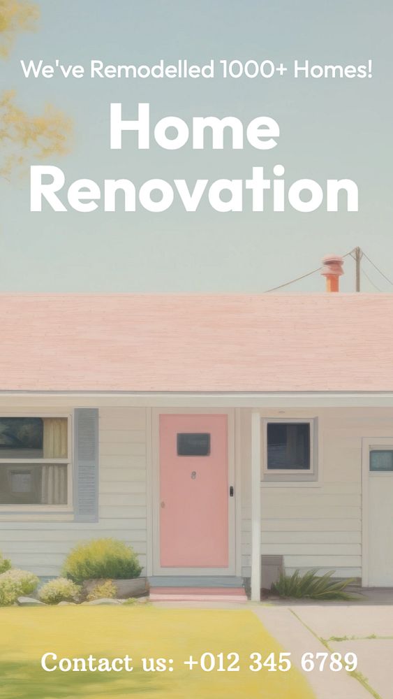 Home renovation service Facebook story template