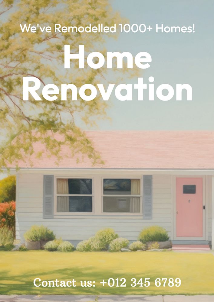 Home renovation service poster template