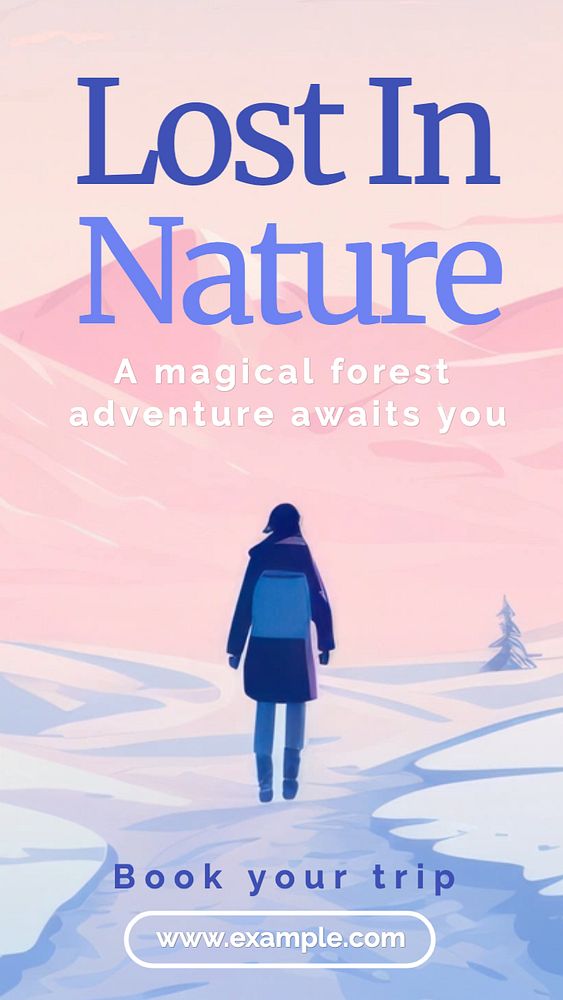 Lost in nature Facebook story template