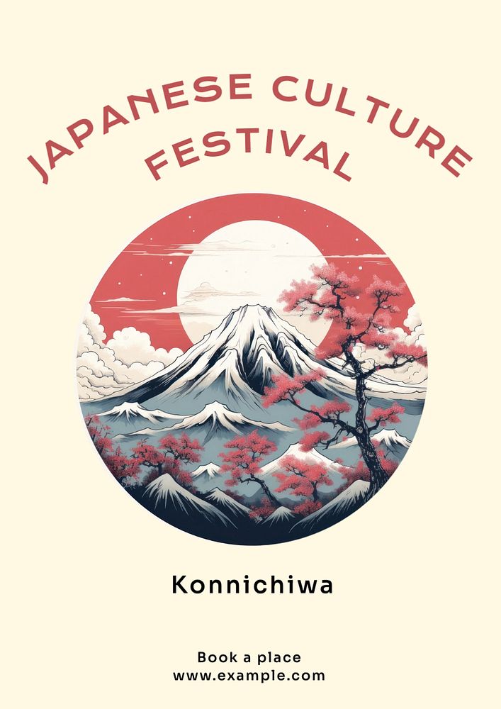 Japanese culture festival poster template