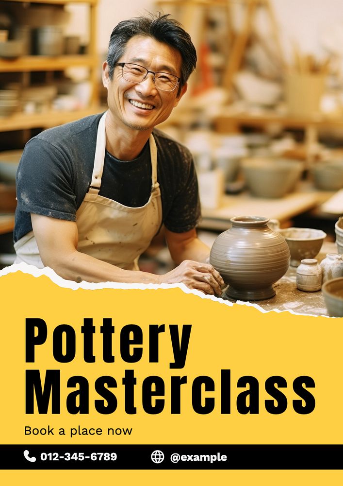 Pottery class poster template