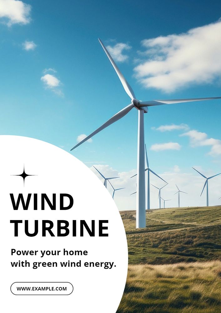 Wind turbine poster template