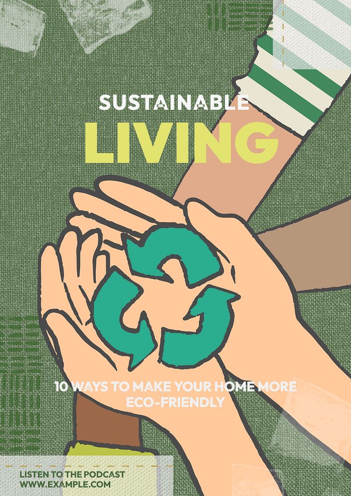 Sustainable living poster template