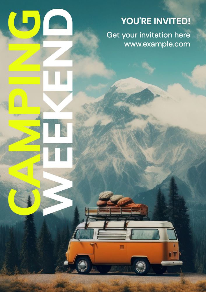 Camping poster template