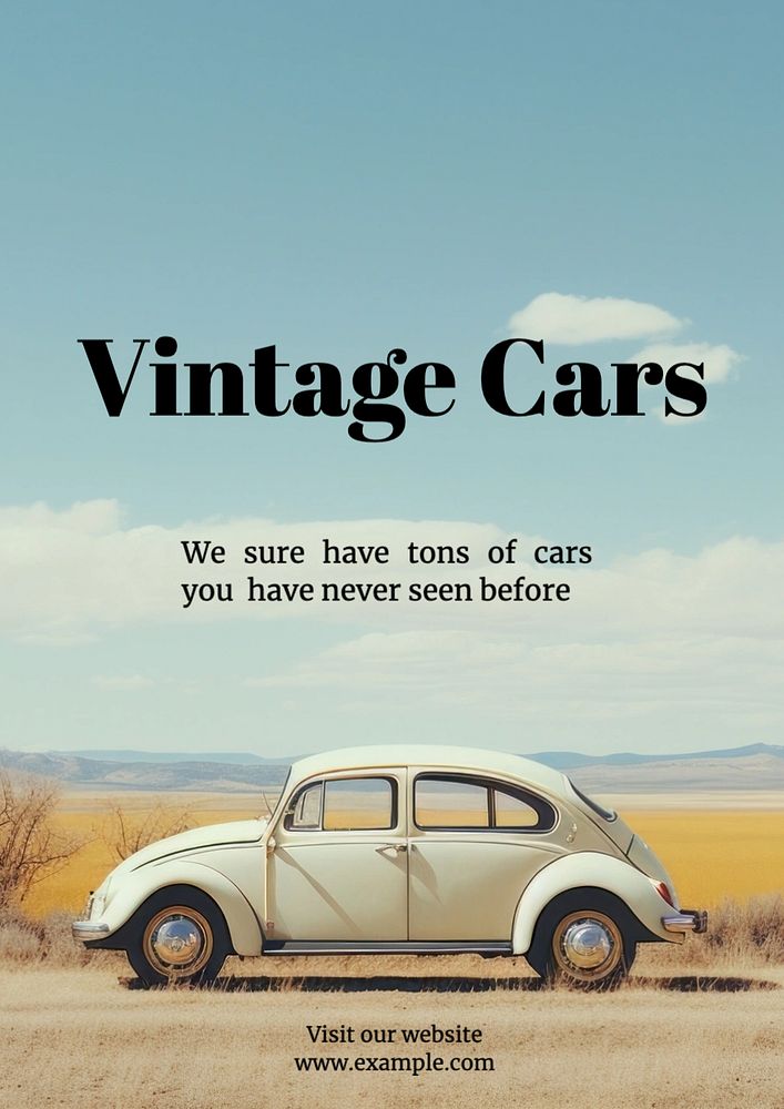 Vintage cars poster template