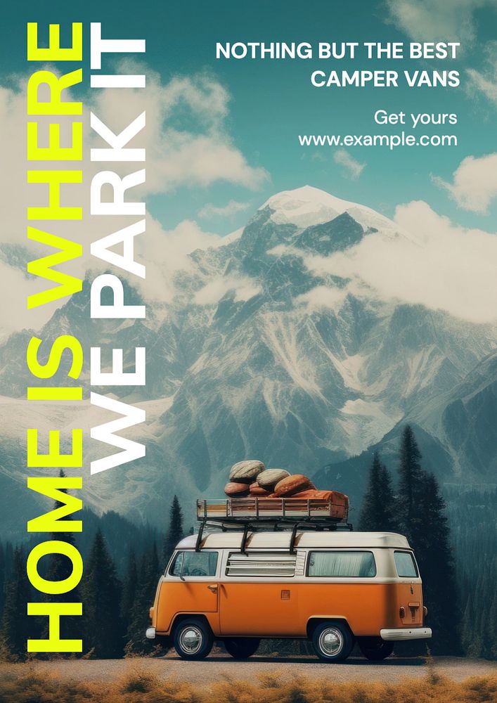 Camper vans poster template