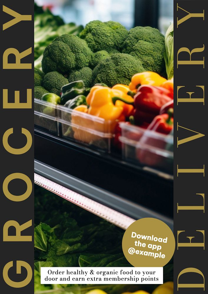 Grocery delivery poster template