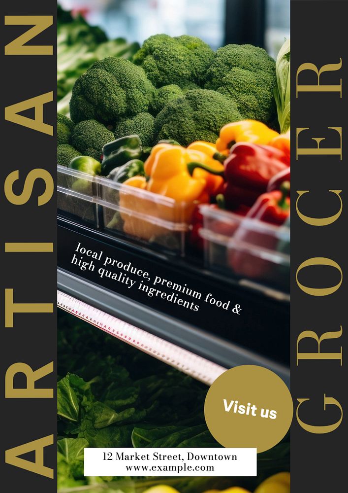 Artisan grocer poster template