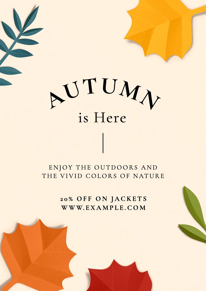 Autumn sale poster template